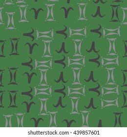 Seamless  pattern of zodiac signs, doodles,  object, gemini,aries. Hand drawn.