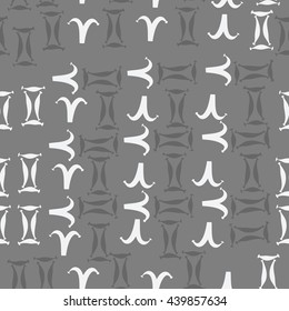 Seamless  pattern of zodiac signs, doodles,  object, gemini,aries. Hand drawn.