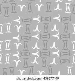 Seamless  pattern of zodiac signs, doodles,  object, gemini,aries. Hand drawn.