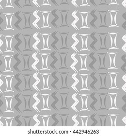 Seamless pattern of zodiac signs, doodles,  object, gemini,aquarius. Hand drawn.