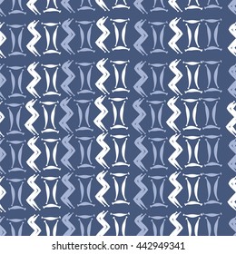 Seamless pattern of zodiac signs, doodles,  object, gemini,aquarius. Hand drawn.