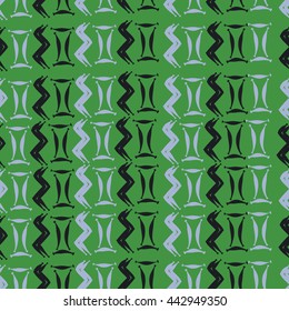 Seamless pattern of zodiac signs, doodles,  object, gemini,aquarius. Hand drawn.