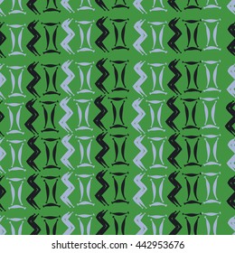 Seamless pattern of zodiac signs, doodles,  object, gemini,aquarius. Hand drawn.