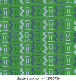 Seamless pattern of zodiac signs, doodles,  object, gemini,aquarius. Hand drawn.