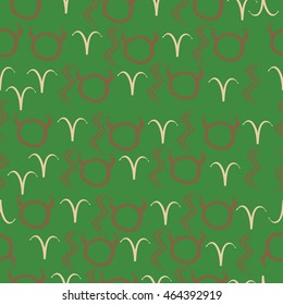 Seamless  pattern of zodiac signs, doodles,  object, taurus,aries, aquarius, . Hand drawn.