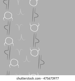 Seamless  pattern of zodiac signs. Hand drawn.