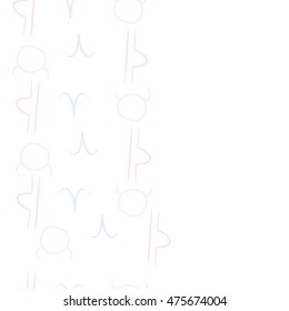 Seamless  pattern of zodiac signs. Hand drawn.