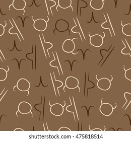 Seamless  pattern of zodiac signs. Hand drawn.