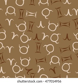 Seamless  pattern of zodiac signs. Hand drawn.