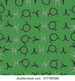 Seamless pattern with zodiac signs. Hand drawn.