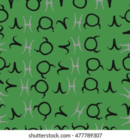 Seamless pattern with zodiac signs. Hand drawn.