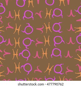Seamless pattern with zodiac signs. Hand drawn.