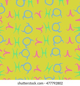 Seamless pattern with zodiac signs. Hand drawn.
