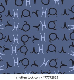 Seamless pattern with zodiac signs. Hand drawn.