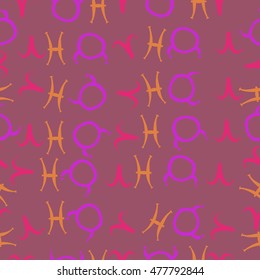 Seamless pattern with zodiac signs. Hand drawn.