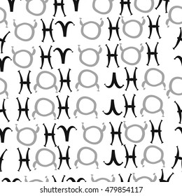 Seamless  pattern with zodiac signs. Hand drawn.