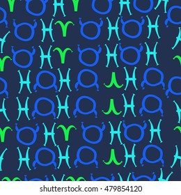 Seamless  pattern with zodiac signs. Hand drawn.