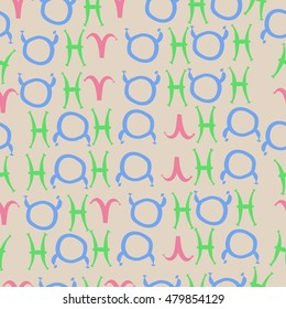 Seamless  pattern with zodiac signs. Hand drawn.
