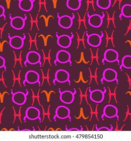 Seamless  pattern with zodiac signs. Hand drawn.