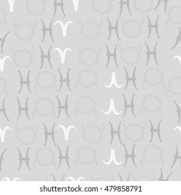 Seamless  pattern with zodiac signs. Hand drawn.