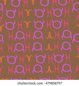 Seamless  pattern with zodiac signs. Hand drawn.