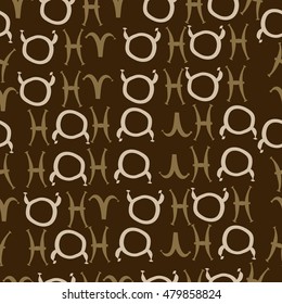 Seamless  pattern with zodiac signs. Hand drawn.