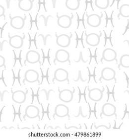 Seamless  pattern with zodiac signs. Hand drawn.