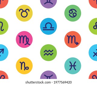 Seamless pattern with zodiac signs. horoscope zodiac signs