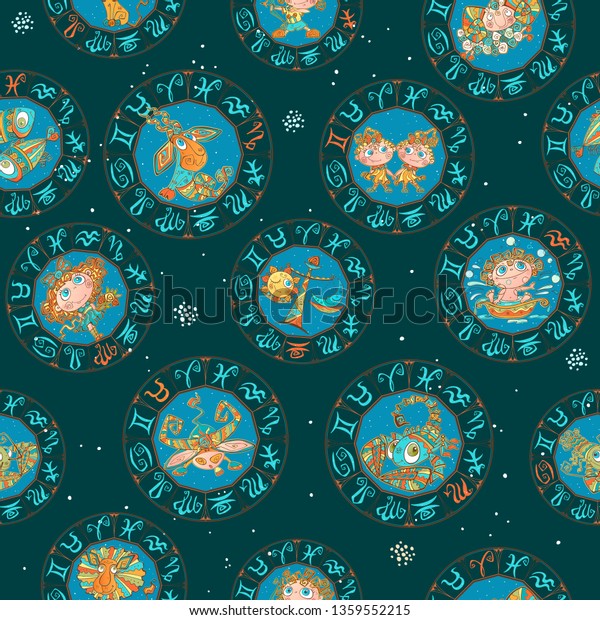 Seamless Pattern Japanese Family Crests Symbol Stock Vector Royalty Free