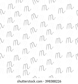 Seamless  pattern of zodiac signs motif,scorpio,   object. Hand drawn.