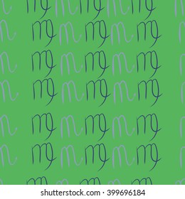 Seamless  pattern of zodiac signs motif,scorpio, capricorn,object. Hand drawn.