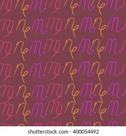 Seamless pattern  of zodiac signs motif,scorpio, capricorn,virgo, object. Hand drawn.