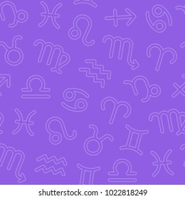 Seamless pattern with zodiac signs. Vector illustration.
