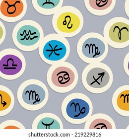 Seamless pattern with zodiac signs for your design