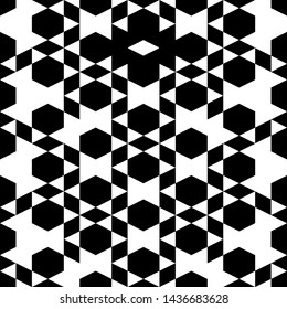 Seamless pattern.Abstract background. Polygons wallpaper. Geometrical backdrop. Hexagons, rhombuses, triangles, figures ornament. Digital paper, textile print, web design. Vector.