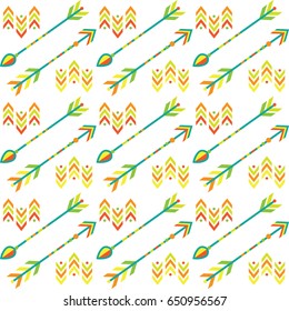 SEAMLESS PATTERN-BACKGROUND WITH ARROWS - BRIGHT VIBRANT COLORS - HAND-DRAWN