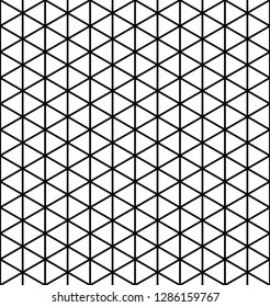 Seamless pattern.Base grid Mitsukude for patterns Kumiko. Kumiko black and white silhouette.Thick lines.