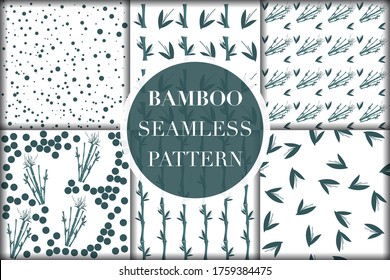 Seamless pattern.Beautifully shaped leaf graphic patterns on a white background.Vector unique bamboo texture.For printing on packaging, textiles, paper, manufacturing, wallpapers, scrapbooking