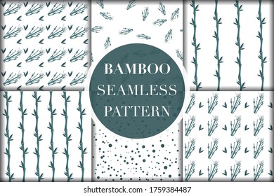 Seamless pattern.Beautifully shaped leaf graphic patterns on a white background.Vector unique bamboo texture.For printing on packaging, textiles, paper, manufacturing, wallpapers, scrapbooking