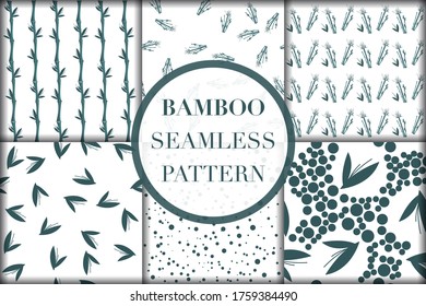 Seamless pattern.Beautifully shaped leaf graphic patterns on a white background.Vector unique bamboo texture.For printing on packaging, textiles, paper, manufacturing, wallpapers, scrapbooking
