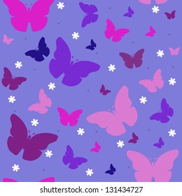 Seamless pattern.Bright background with butterflies. Vector illustration