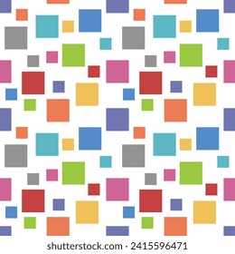 Seamless pattern.Colored squares on white background.Vector illustration.