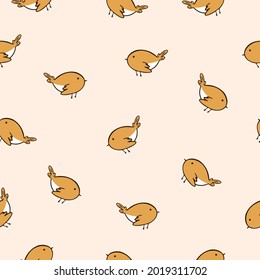 Seamless Pattern.Colorful Cute Birds for Design.Vector Illustration