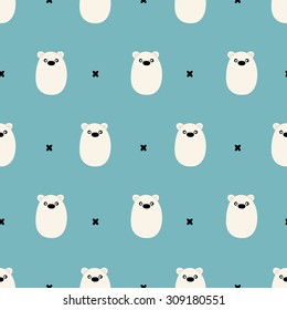 seamless pattern,cute polar bear art  background design for fabric and decor