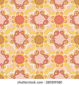 Seamless pattern.Decorative sun. pink background.