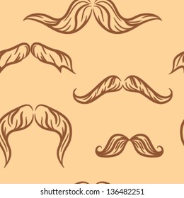 seamless pattern.doodle mustache set