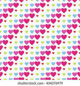 Seamless patterned heart texture. Festive version