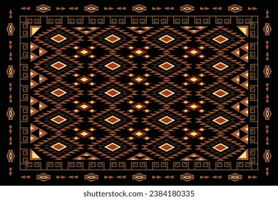 Seamless patterned Navajo rug with fabric texture. Original native ornaments. rugs, carpets, weaving.