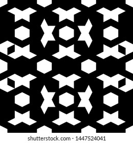 Seamless pattern.Ethnic backdrop. Hexagons, figures, rhombuses ornament. Polygons background. Simple shapes wallpaper. Digital paper, web designing, textile print.