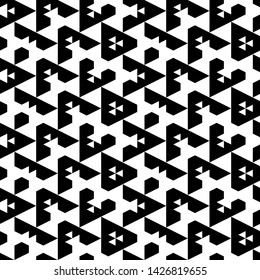 Seamless pattern.Ethnic motif. Triangles, pentagons, figures ornament. Geometrical backdrop. Abstract background. Polygons wallpaper. Digital paper, textile print, web design. Vector